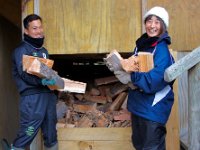 Stacking John Brugh's firewood